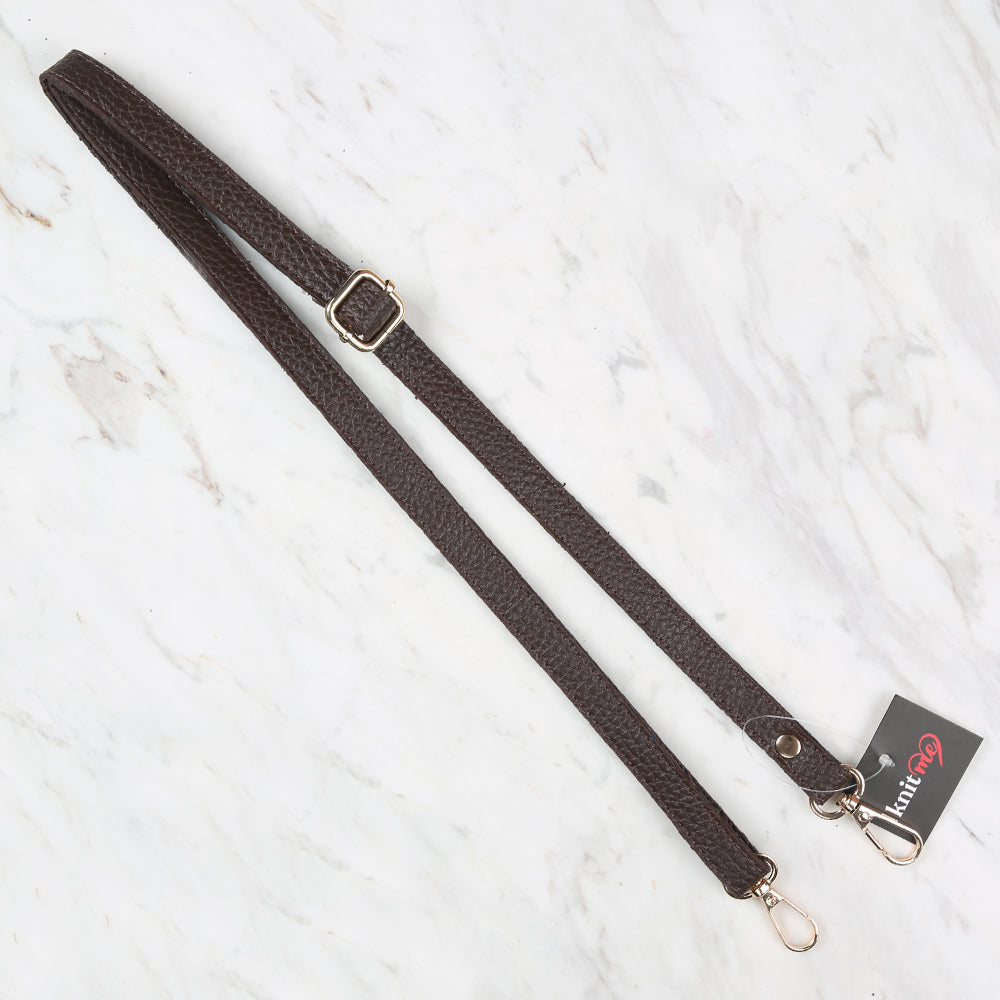 Knitme Sürgü Tokalı Çanta Askısı 135x1,5 cm Kahverengi BA-0073